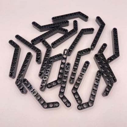 LEGO Black Technic Liftarm, Modified Bent Thick 1 x 9 (7 - 3) 20 Pieces (32271)