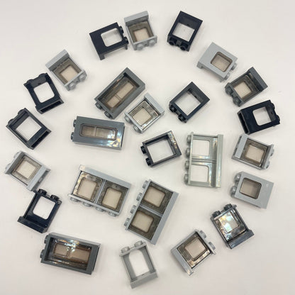 LEGO Small Windows, Building, Grey and Black, 25 Pieces