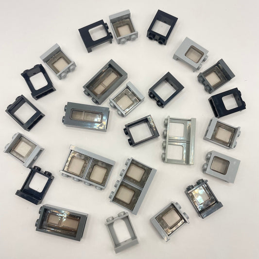 LEGO Small Windows, Building, Grey and Black, 25 Pieces