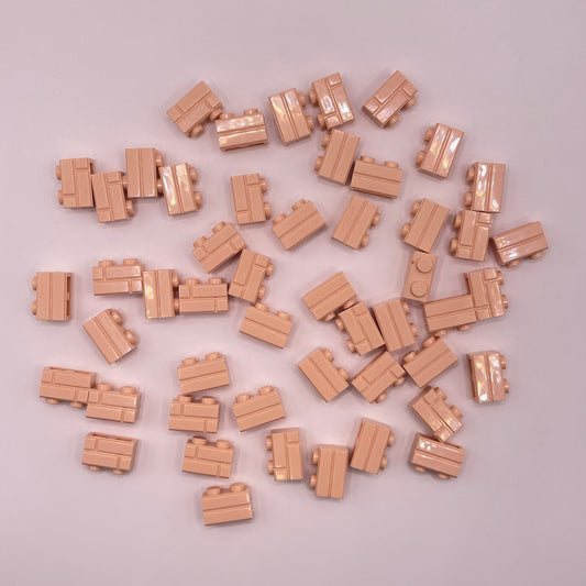 LEGO Nougat, Textured Bricks, Masonry, 1x2, 50 pieces