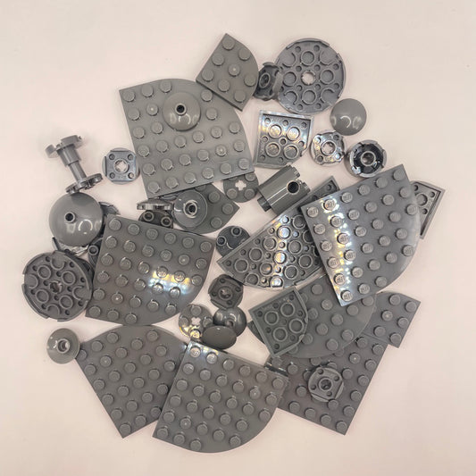 LEGO Round, Dark Bluish Grey, Approx. 55g