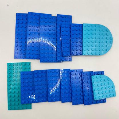 LEGO Medium Plates, Mixed Blue, Approx. 110g