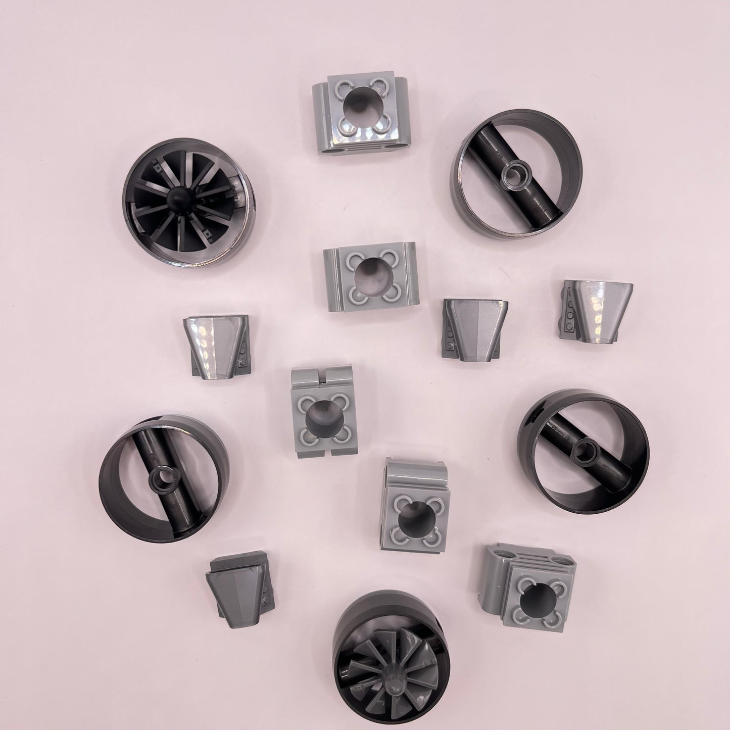 LEGO Engine Pieces, Mixed Greys, Approx. 35g