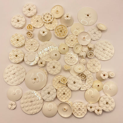 LEGO Round Parts, White, Approx. 110g