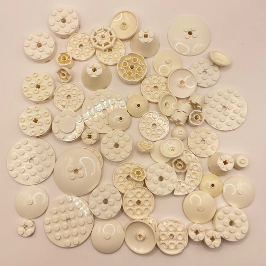 LEGO Round Parts, White, Approx. 110g