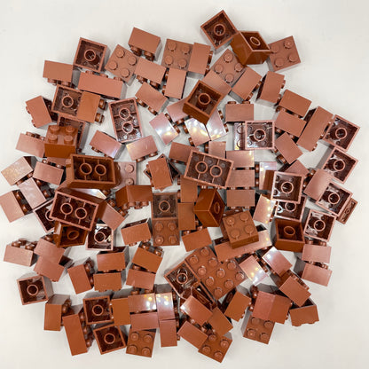 LEGO Bricks 2x Wide, Short Reddish Brown, Approx. 150g