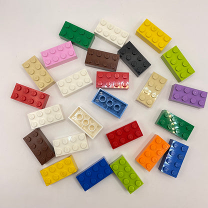 LEGO 2 x 4 Bricks, Mixed Colours, 25 Pieces