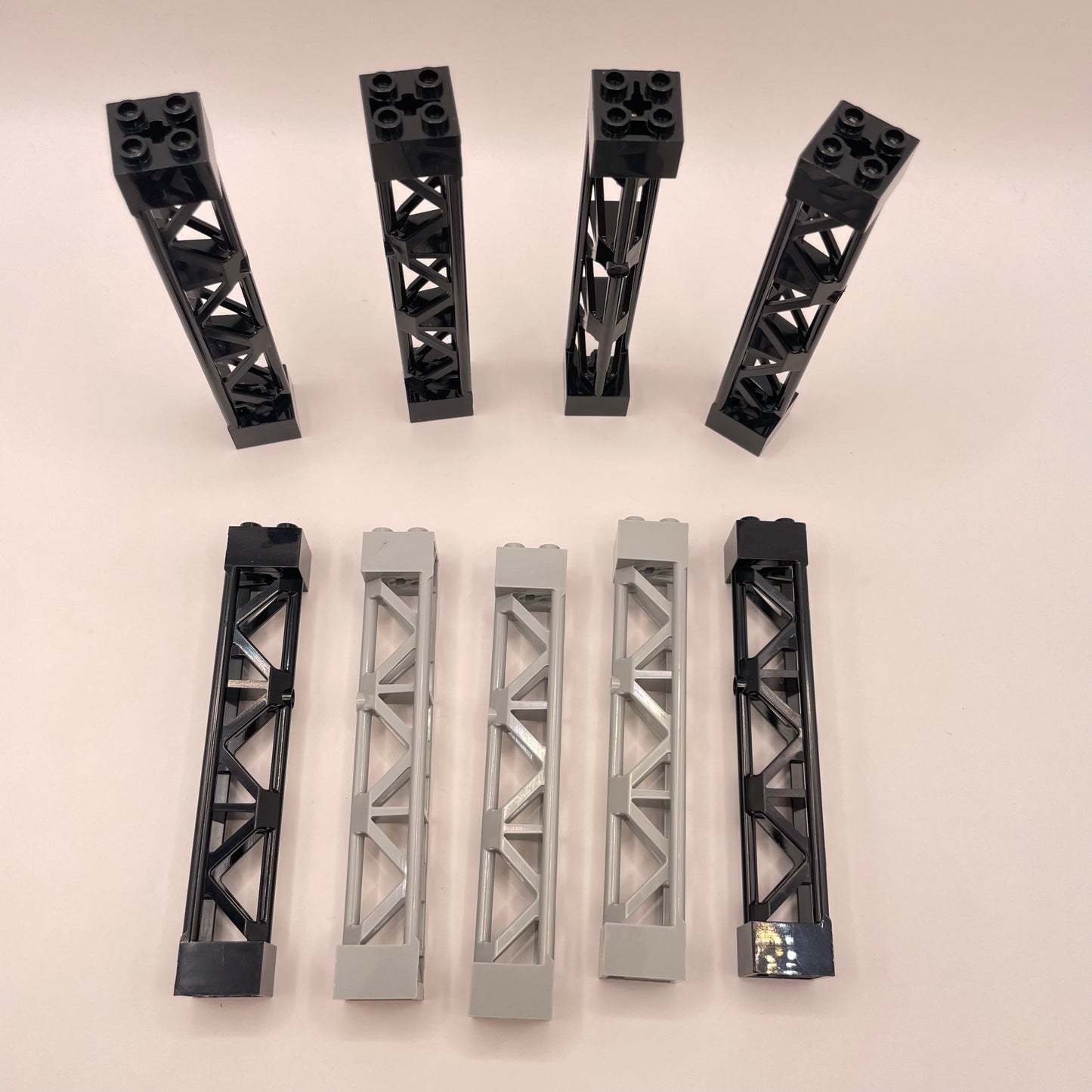 LEGO Girders, Building Pieces, Black and Grey, 9 Pieces