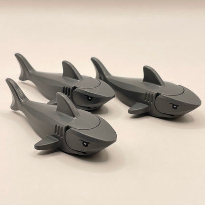 LEGO Sharks with Gills, Dark Bluish Grey, 3 Pieces