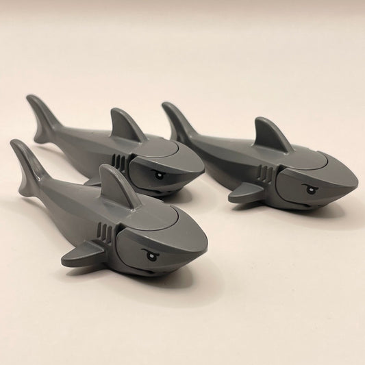 LEGO Sharks with Gills, Dark Bluish Grey, 3 Pieces