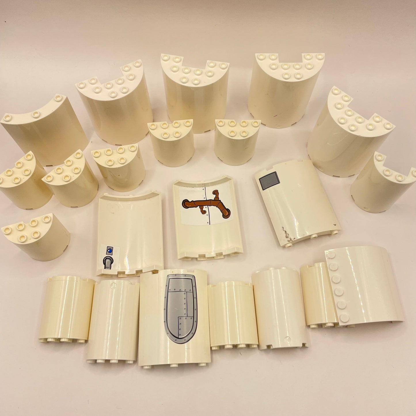 LEGO Round Panels, White, Building, Approx. 110g