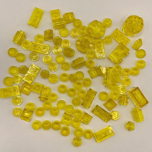 LEGO Transparent Yellow, Mixed Pieces, (100 Pieces)
