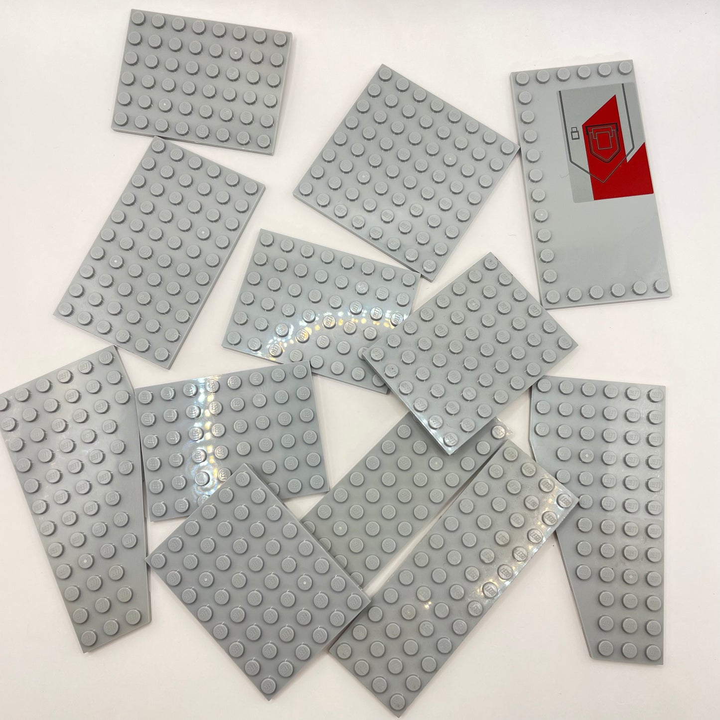 LEGO Plates, Light Grey, Building, 12 Pieces
