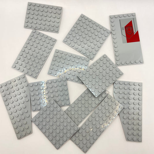 LEGO Plates, Light Grey, Building, 12 Pieces