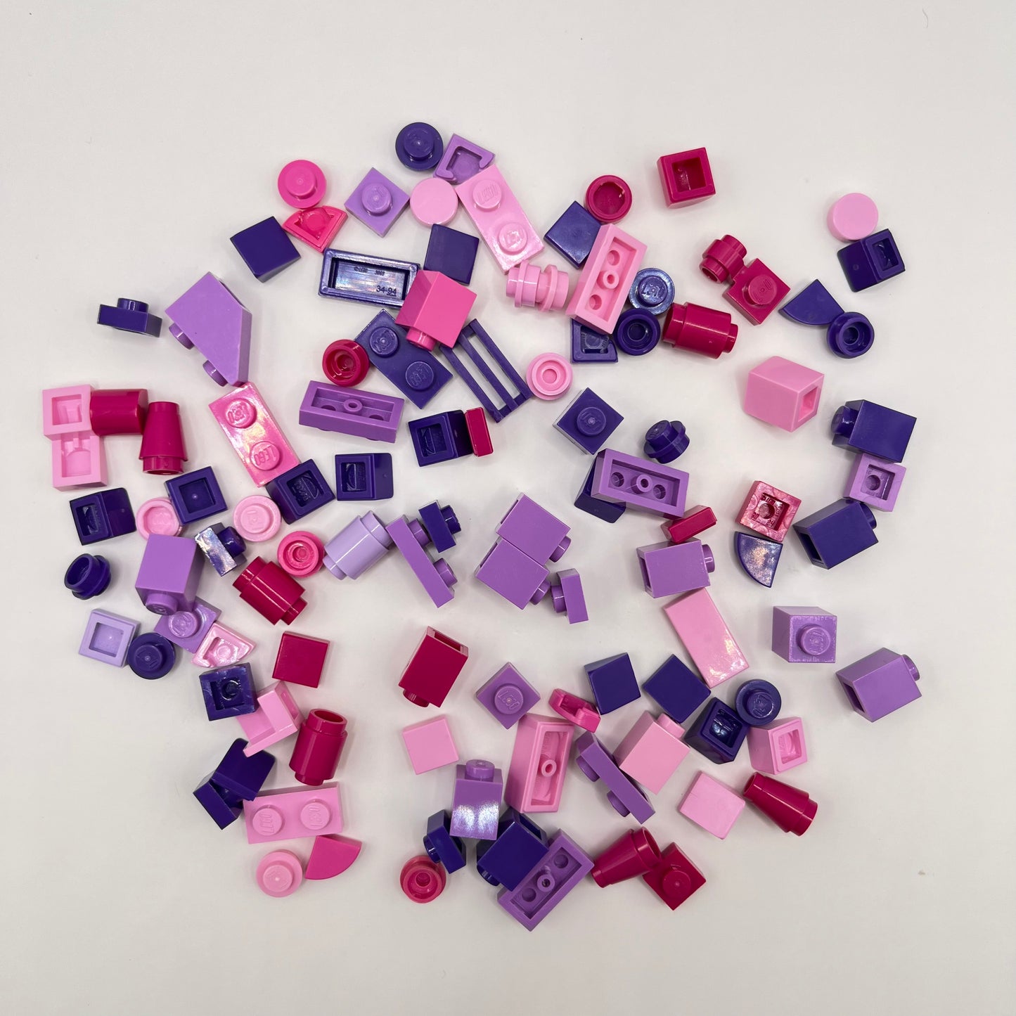 LEGO Greebling, Mixed Pink and Purple, 100 Pieces