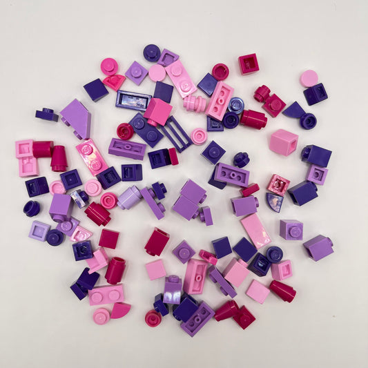 LEGO Greebling, Mixed Pink and Purple, 100 Pieces