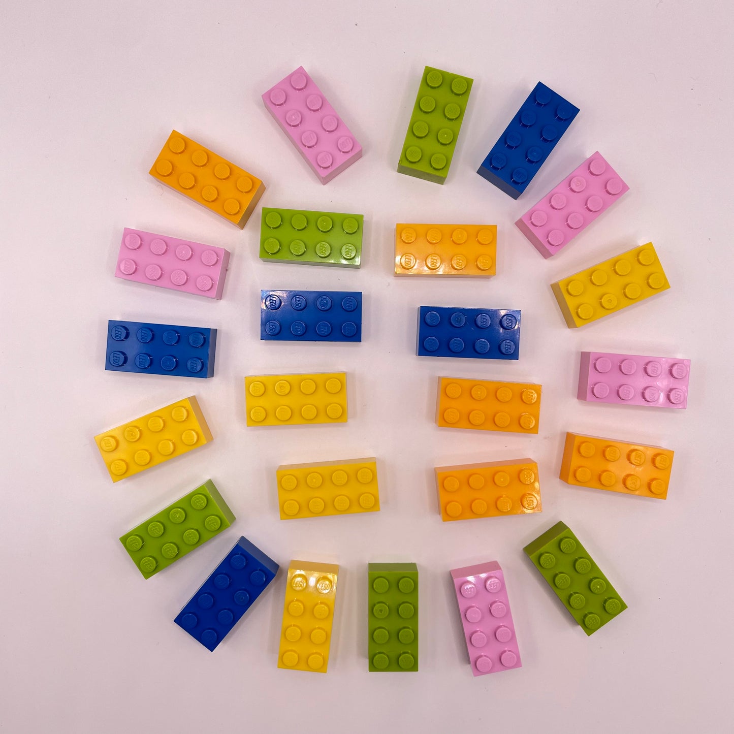 LEGO 2 x 4 Bricks, Mixed Colours, 25 Pieces