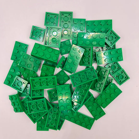 LEGO Plates, 2x Wide, Green, Approx. 50g