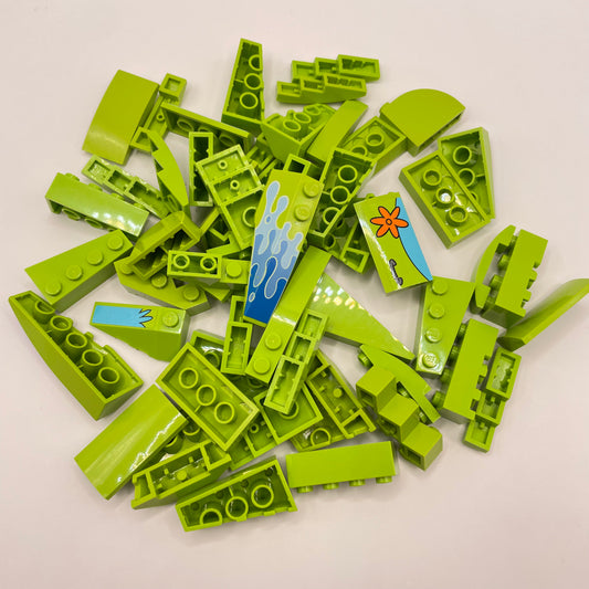 LEGO Large Wedge and Slope, Lime, Approx. 75g
