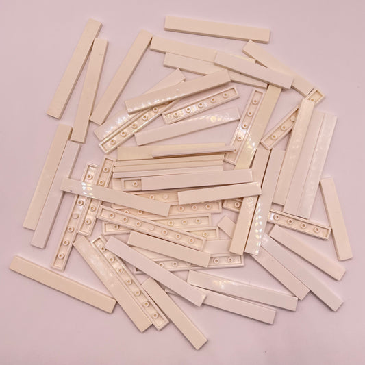 LEGO Medium to Long, 1x Wide, Tiles, White, Approx. 50g