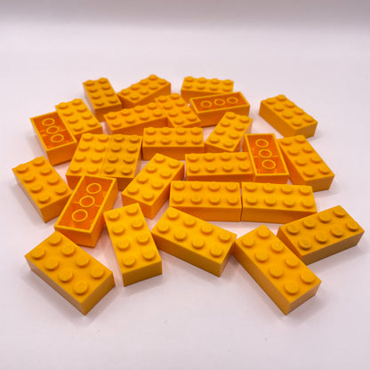 LEGO 2 x 4 Bricks, Bright Light Orange, 25 Pieces