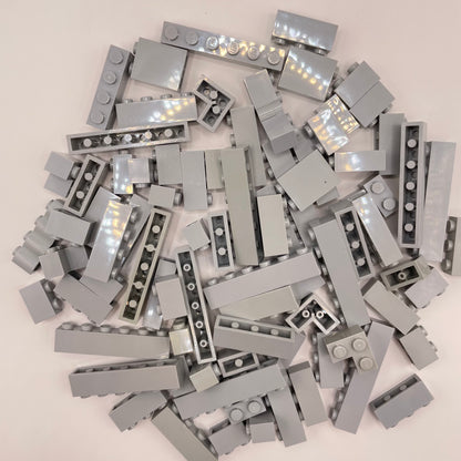 LEGO Bricks 1x Wide, Short, Light Bluish Grey, Approx. 100g