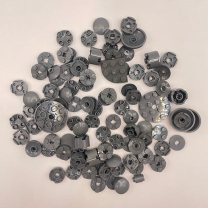 LEGO Round, Dark Bluish Grey, Approx. 45g