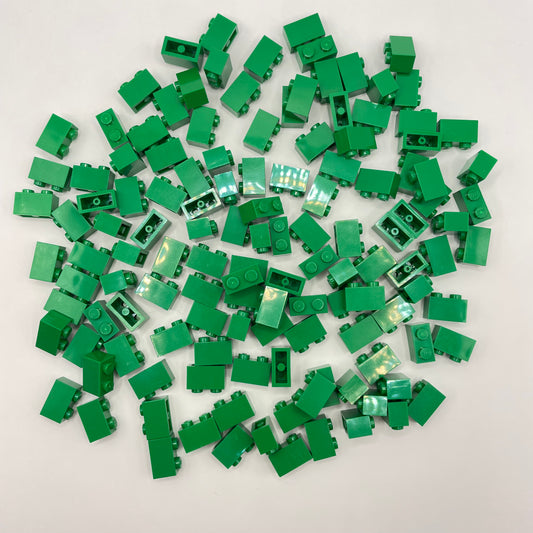 LEGO 1x2 Bricks, Green, Approx. 100g