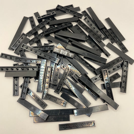 LEGO Long Tiles, 1x Wide, Black, Approx. 60g