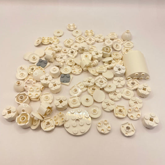 LEGO Round Pieces, White, Approx. 50g