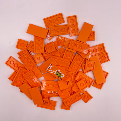 LEGO Orange, 2x Wide, Tiles, Approx. 50g