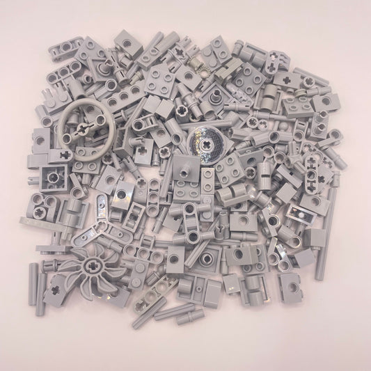 LEGO Small Technic incl. Pins and Axles, Technic, Light Bluish Grey, Approx. 100g