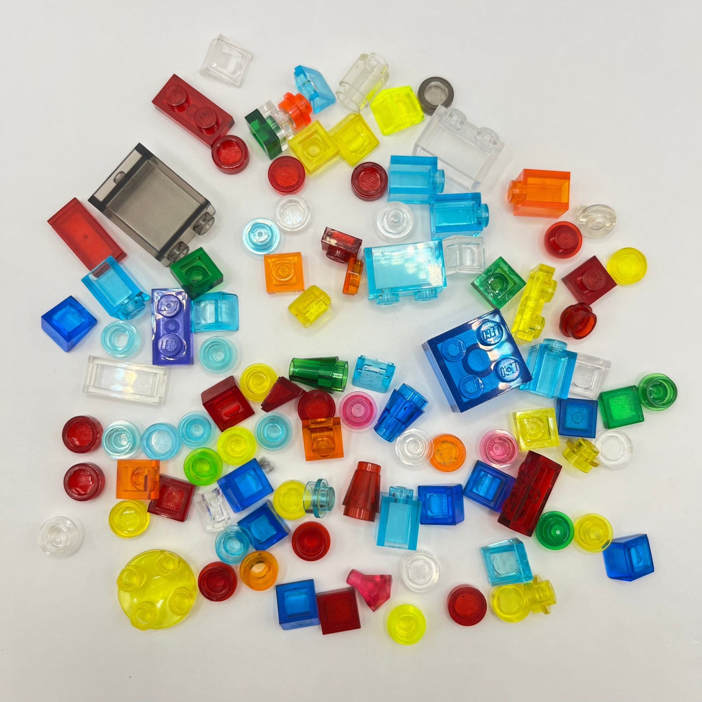 LEGO Transparent Mixed Colours, Mixed Pieces, (100 Pieces)