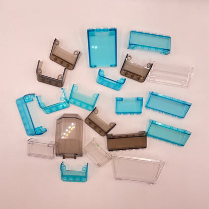 LEGO  Mixed Windscreens,  Transparent, Mixed Colours, Vehicles 20Pieces