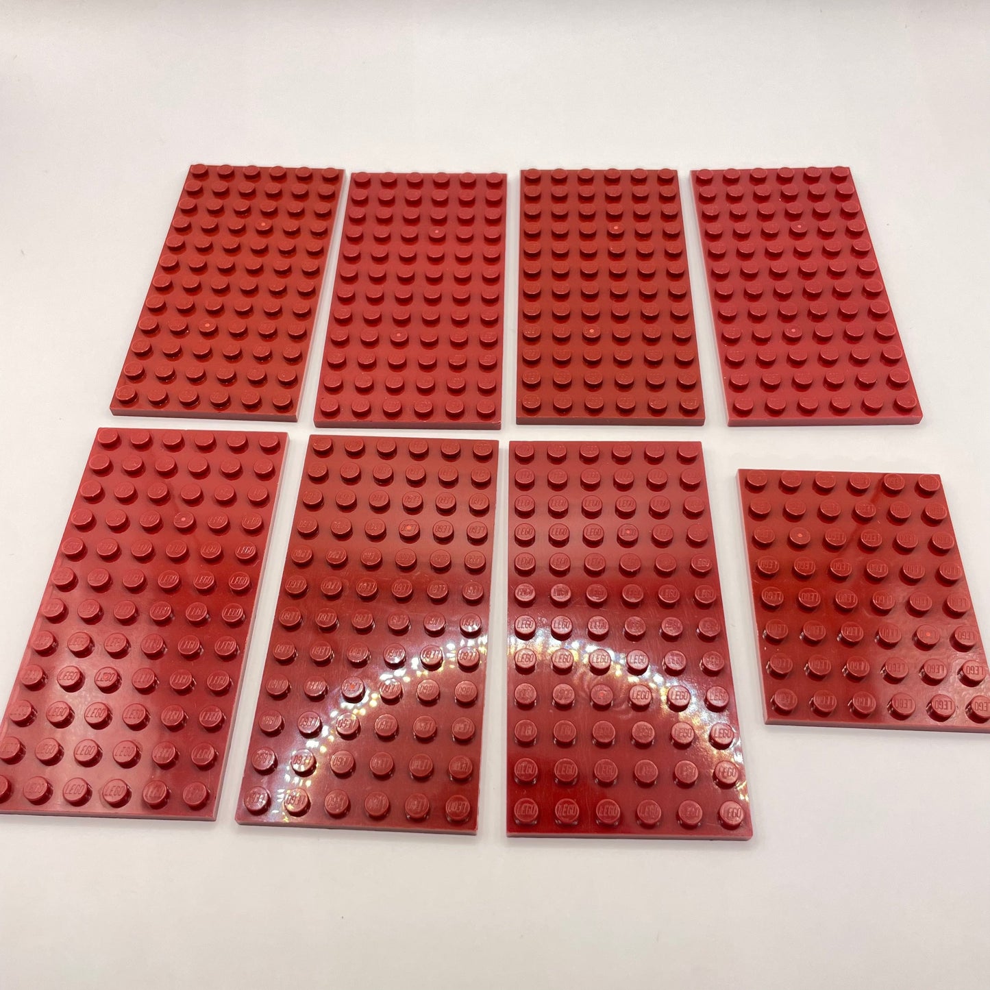 LEGO Plates, Dark Red, 8 Pieces