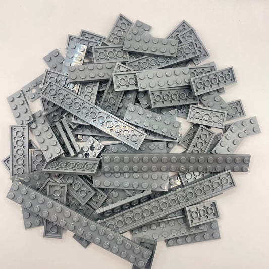 LEGO Dark Bluish Grey, 2x Wide Plates, Approx. 140g