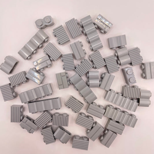 LEGO Textured Bricks, Light Bluish Grey, 45 Pieces