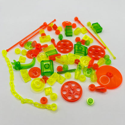 LEGO Mixed Trans-Neon, Mixed Pieces, Transparent (70 Pieces)