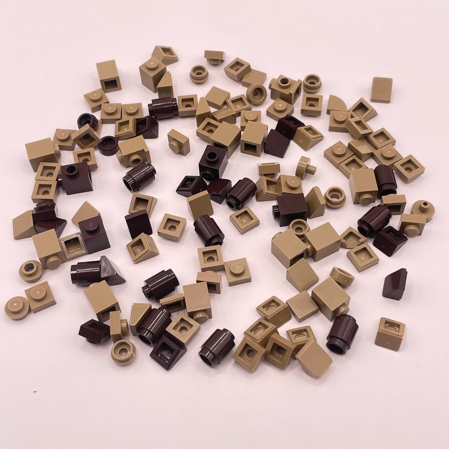LEGO Greebling, Dark Tan, Dark Brown, 110 pieces
