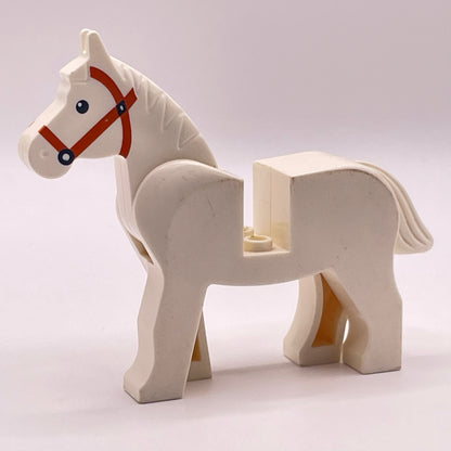 LEGO White Horse with Black and White Eyes, Animal, Castle, Knight
