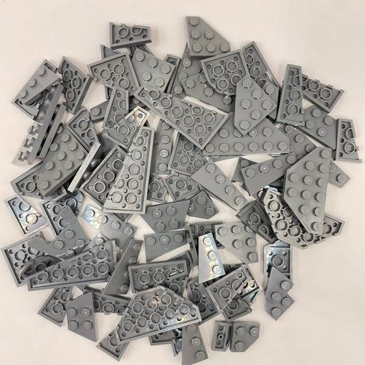 LEGO Plates Wings and Wedges, Dark Bluish Grey, Approx. 75g