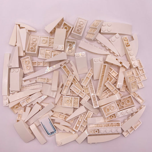 LEGO Long Slopes, White, Approx. 115g
