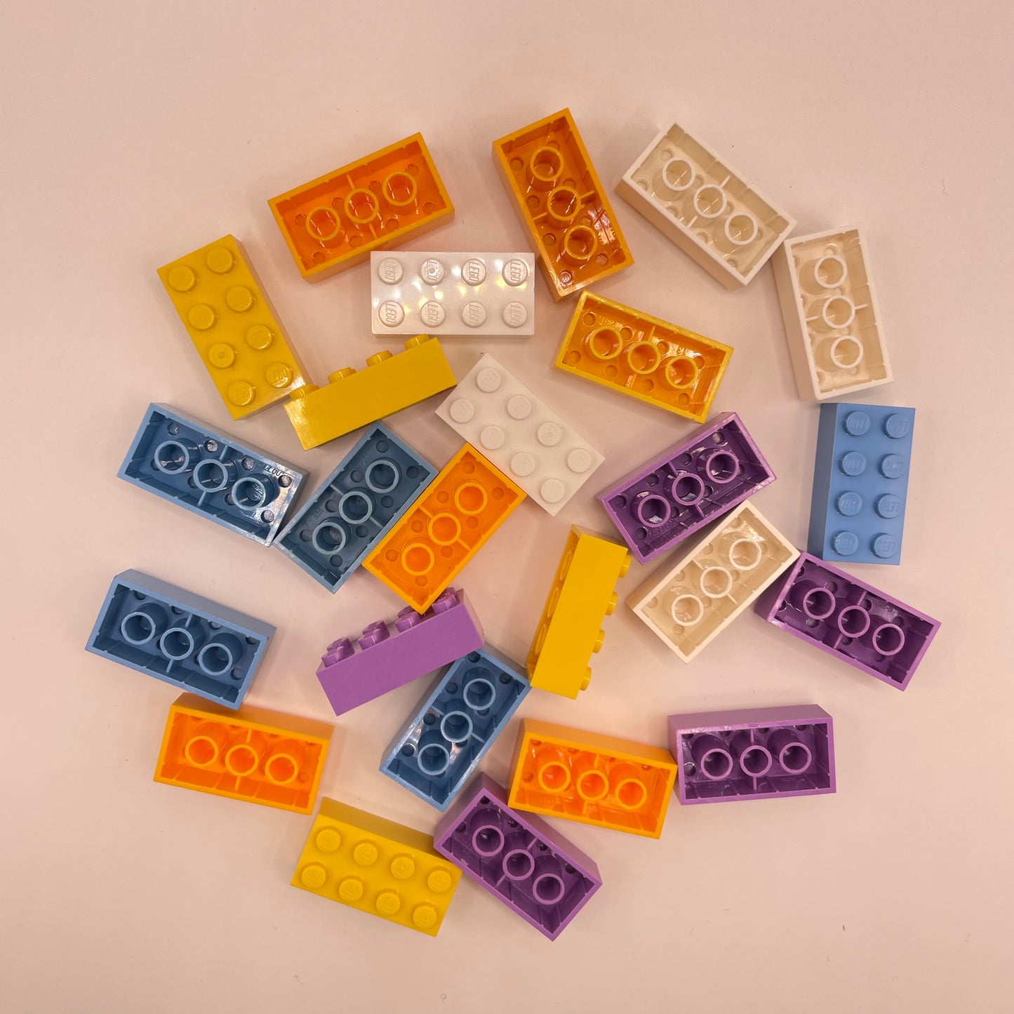 LEGO 2 x 4 Bricks, Mixed Colours, 25 Pieces
