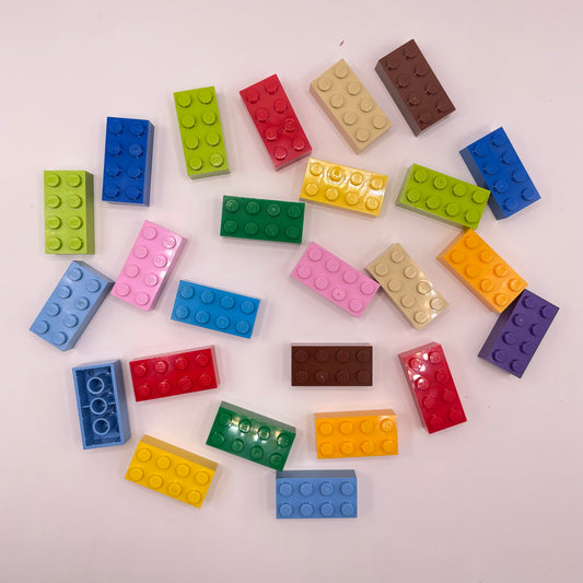 LEGO 2 x 4 Bricks, Mixed Colours, 25 Pieces