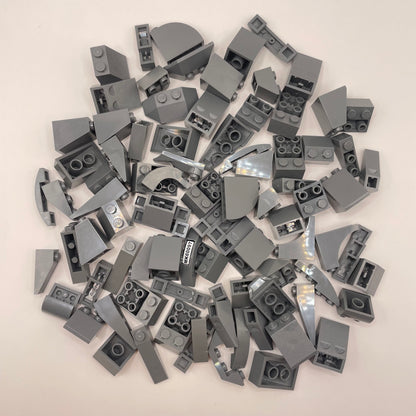 LEGO Slopes, Medium, Dark Bluish Grey, Approx. 105g