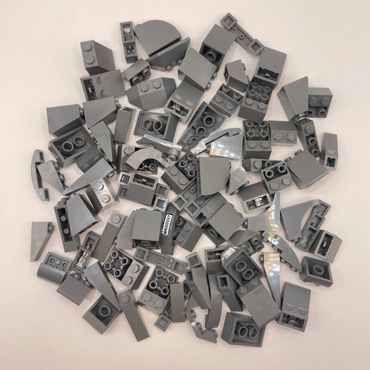 LEGO Slopes, Medium, Dark Bluish Grey, Approx. 105g
