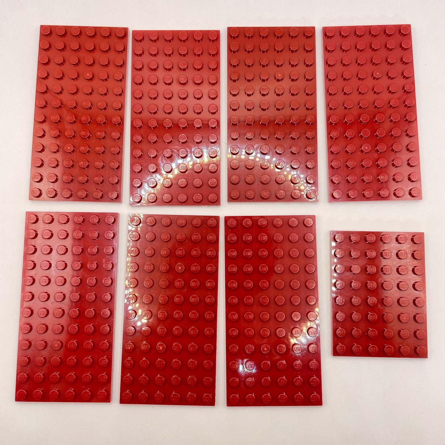 LEGO Plates, Dark Red, 8 Pieces