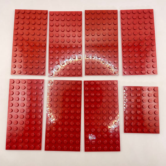 LEGO Plates, Dark Red, 8 Pieces