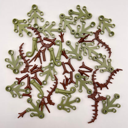 LEGO Mixed Leaves, Olive and Reddish Brown, Plant, 50 Pieces