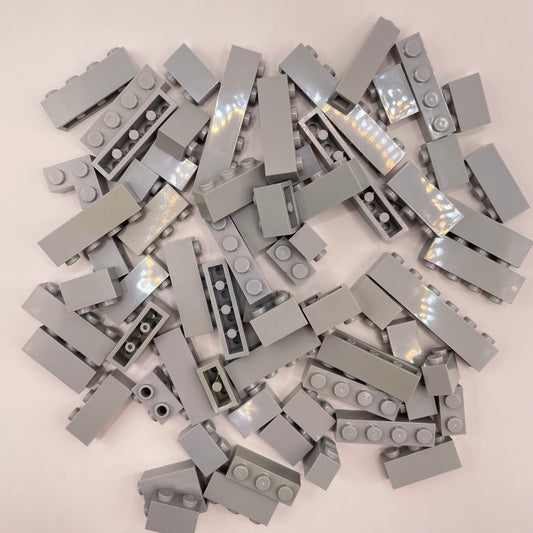 LEGO Bricks 1x Wide, Short, Light Bluish Grey, Approx. 80g